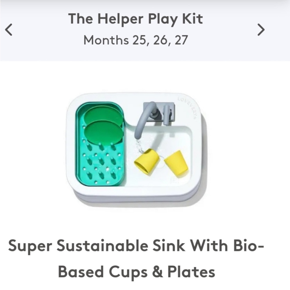 Unopened Lovevery sink from the Helper kit.